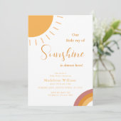 Kleiner Ray von Sunshine Boho Rainbow Baby Shower Einladung (Stehend Vorderseite)