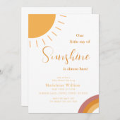Kleiner Ray von Sunshine Boho Rainbow Baby Shower Einladung (Vorne/Hinten)