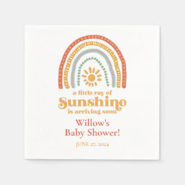 Kleiner Ray von Sunshine Boho Rainbow Baby Shower Serviette