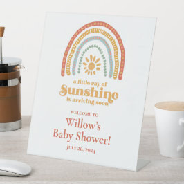 Kleiner Ray von Sunshine Boho Rainbow Baby Shower Sockelschild