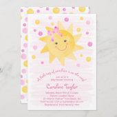 Kleiner Ray von Sunshine Pink Yellow Baby Dusche Einladung (Vorne/Hinten)