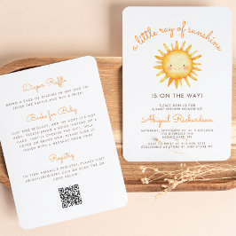 Kleiner Ray von Sunshine QR Code Babydusche Einladung