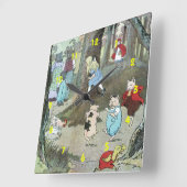 Kleiner Red Riding Hood: Endseiten Quadratische Wanduhr (Winkel)