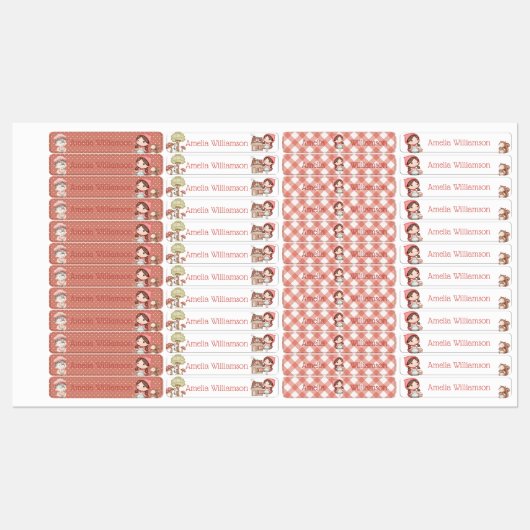 Kleiner Red Riding Hood Kindergarten Vorschule Etiketten (Blatt)