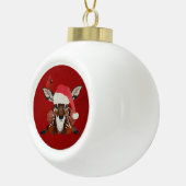 KLEINER REHKITZ & CARDINAL  KERAMIK Kugel-Ornament (Rechts)