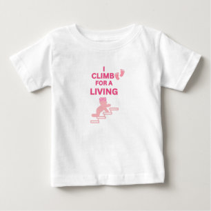 KLEINER REISENDER, ICH KLETTERE White Pink Baby Mä T-shirt