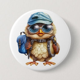 Kleiner Reisender - Kid Owl mit Rucksack Button
