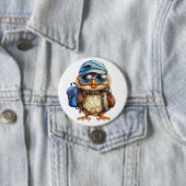 Kleiner Reisender - Kid Owl mit Rucksack Button (Beispiel)
