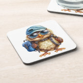 Kleiner Reisender - Kid Owl mit Rucksack Getränkeuntersetzer (Linke Seite)