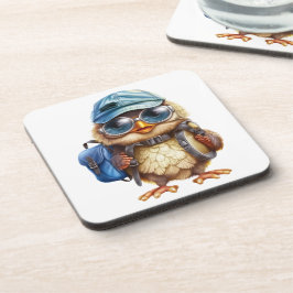 Kleiner Reisender - Kid Owl mit Rucksack Getränkeuntersetzer