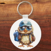 Kleiner Reisender - Kid Owl mit Rucksack Schlüsselanhänger (Rückseite)