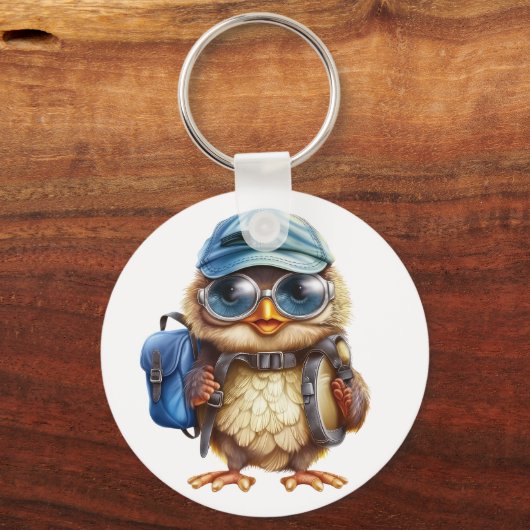 Kleiner Reisender - Kid Owl mit Rucksack Schlüsselanhänger (Vorderseite)