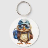 Kleiner Reisender - Kid Owl mit Rucksack Schlüsselanhänger (Rückseite)
