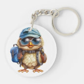 Kleiner Reisender - Kid Owl mit Rucksack Schlüsselanhänger (Rückseite)