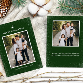 Kleiner Rentier Einfache Schneeflocken Custom 2 Fo Feiertagskarte