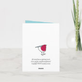 Kleiner Robin grau Danke Notizkarte (Rückseite)