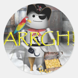 Kleiner Robo-x9 für Reden wie ein Piratentag AAARG Runder Aufkleber
