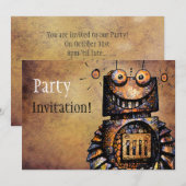 Kleiner Roboter Einladung (Vorne/Hinten)