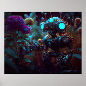 Kleiner Roboter in Garden Poster (Vorne)