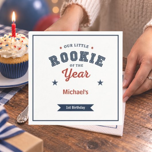 Kleiner Rookie 1. Geburtstag Baseball Serviette