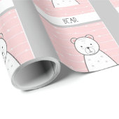 Kleiner rosa Bär Geschenkpapier (Rolleneckpunkt)