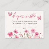 Kleiner rosa Butterfly Garden Spring Diaper Raffle Begleitkarte (Vorderseite)