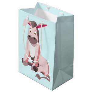 Kleiner rosa Donkey - Farbe hinzufügen / Text Mittlere Geschenktüte