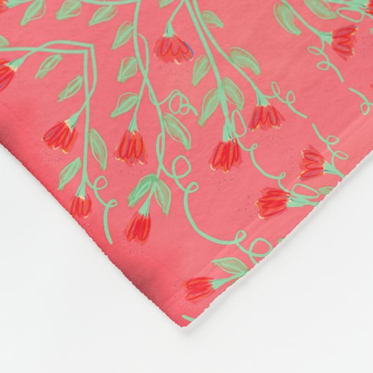 Kleiner, rosa und minzgrün gezogener Thread Fleecedecke (Ecke)