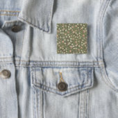 Kleiner rosa und weißer Blumentapetenentwurf Button (Beispiel)