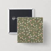 Kleiner rosa und weißer Blumentapetenentwurf Button (Vorne & Hinten)