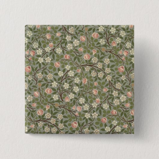 Kleiner rosa und weißer Blumentapetenentwurf Button (Vorderseite)