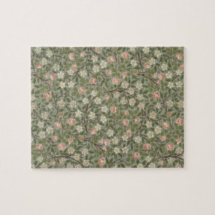 Kleiner rosa und weißer Blumentapetenentwurf Puzzle