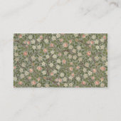 Kleiner rosa und weißer Blumentapetenentwurf Visitenkarte (Rückseite)