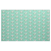 Kleiner rosa Vogel auf Minzhintergrund Stoff (Fat Quarter (45,7 x 55,9 cm))