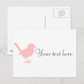 kleiner rosa Vogel Postkarte (Vorne/Hinten)