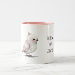 Kleiner Rosa Vogel Träume Zweifarbige Tasse