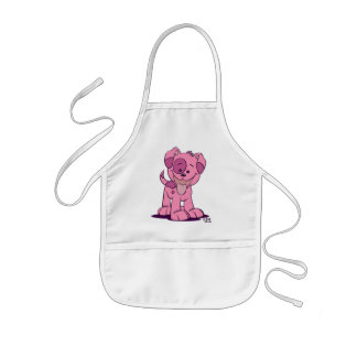 Kleiner, rosa Welpe Kochen Schürze