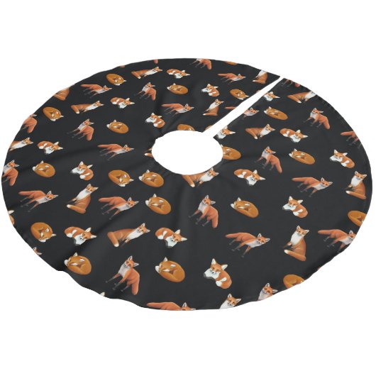 Kleiner rote Fuchs-Weihnachtsbaum-Rock Noir Polyester Weihnachtsbaumdecke (Schrägansicht)