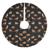 Kleiner rote Fuchs-Weihnachtsbaum-Rock Noir Polyester Weihnachtsbaumdecke (Vorderseite)