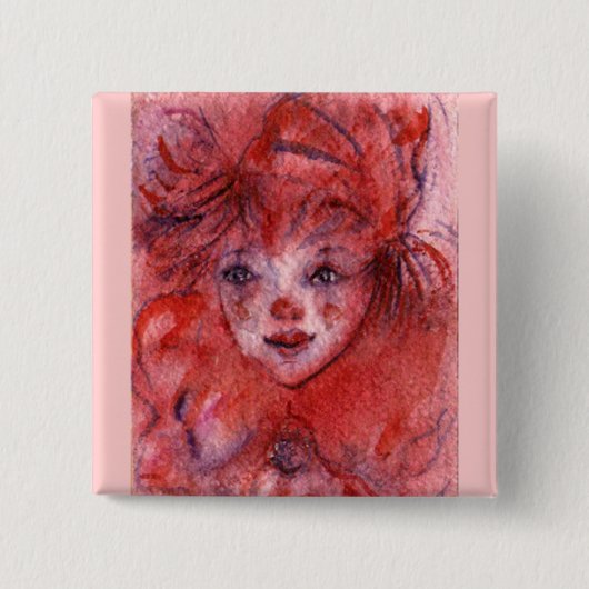 KLEINER ROTER CLOWN BUTTON (Vorderseite)