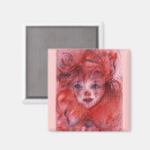 KLEINER ROTER CLOWN MAGNET (Vorderseite/Rückseite)