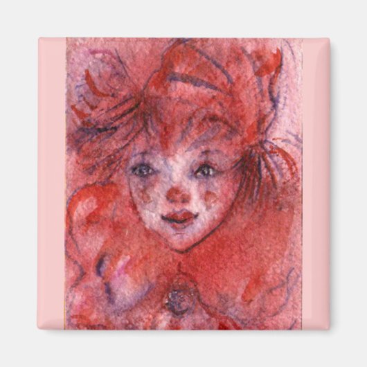 KLEINER ROTER CLOWN MAGNET (Vorne)