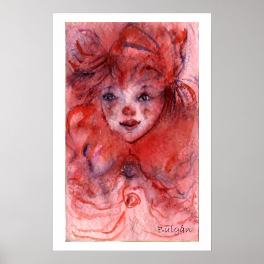 KLEINER ROTER CLOWN POSTER (Vorne)