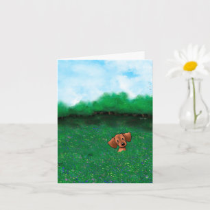 Kleiner roter Dachshund-Hund Karte