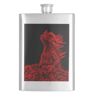Kleiner roter Drache Flachmann