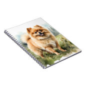 KLEINER ROTER FLUFFEN SPITZ PUPPY HUND NOTIZBLOCK (Rechte Seite)