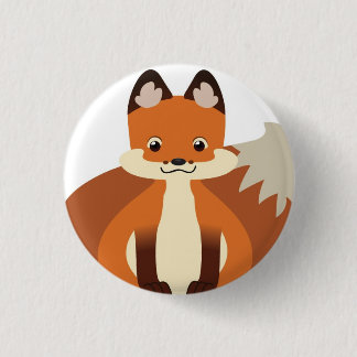 Kleiner roter Fox-Knopf Button