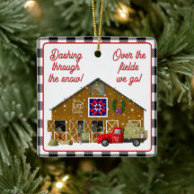 Kleiner roter LKW mit Pferderranchenstall