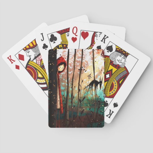 Kleiner roter Märchenwolf Spielkarten (Rückseite)