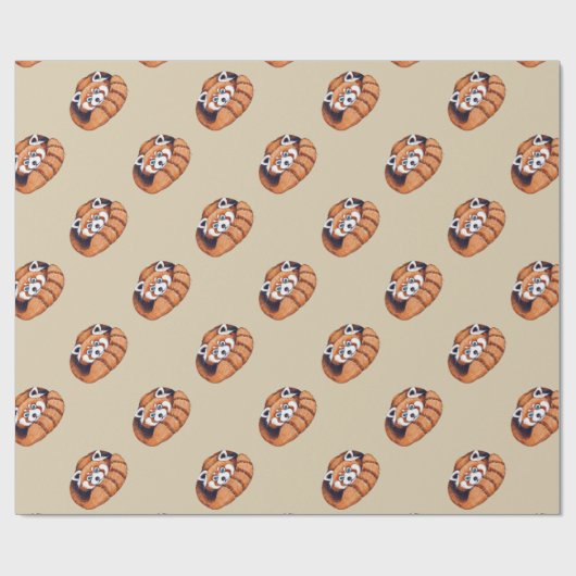 Kleiner roter Panda-Bär Geschenkpapier (Flach)